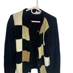 Croft and Barrow Vintage Y2K Fuzzy Checkerboard Sweater